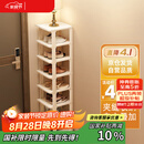 安尔雅简易鞋架门口多层宿舍家用收纳立式省空间分层隔板鞋柜 暖白8层