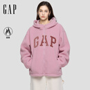 盖璞女装2025秋季新款Logo灯芯绒贴布绣宽松连帽衫保暖卫衣792561