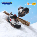 江博士（DR·KONG）冬季男女童加绒保暖儿童学步鞋 户外防滑耐磨儿童运动鞋 灰/黑 27 脚长约16.2-16.8