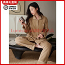 FENTENGG【抗静电】法兰绒情侣睡衣女冬季保暖加厚珊瑚绒男家居服套装 64305暖咖-女 XL