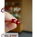 吉耀JIYAO日本天然红色有机宝石耳钉钻石镶嵌原创设计时尚简约百搭珠宝