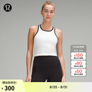 lululemon丨Ebb to Street女士短款工字运动背心*Contrast LW1EWFS 白/黑 XS /4