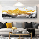 趣物兜金山客厅装饰画新背有好寓意，现代轻奢，沙发背景墙挂画壁画成套 金山-12 80*240 经典黑框 高清艺术微喷【晶瓷画】