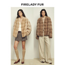 付智恩 露华浓 哥本哈根紫标级横排脊子靠坎V领整貂水貂皮草外套 帕斯貂本色 sagafurs芬兰世家本色水貂 L