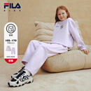 FILA【套装】斐乐儿童卫衣卫裤2025冬季新款男女中大童休闲两件套 樱花浅粉-PK 140