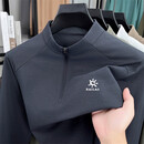 凯乐石凯乐石半拉链卫衣男士2025新款春秋季长袖t恤立领休闲打底衫上衣 长袖黑灰 XL 175建议140-160斤