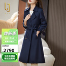 OLJ奢侈高档品牌中长款风衣外套女2025年春秋新款修身翻领休闲大衣 藏青色 XL 建议125-135斤