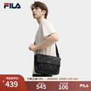 FILA【黑武士】斐乐斜挎包男包2025秋季新款老花轻便防泼水挎包单肩包 正黑色-BK XS