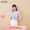 SNIDEL2025秋冬新品甜美V领薄纱荷叶边无袖针织衫上衣SWNT254116 浅蓝 均码 (F)