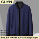 GUYN轻奢男装品牌2025秋季新款夹克男中青年休闲上衣时尚外套男 深蓝色 深蓝色 L