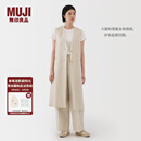 无印良品（MUJI）女式 汉麻混斜纹长款马甲马夹女款无袖上衣夏季 BC2LFC5S 象牙色 M （160/84A）