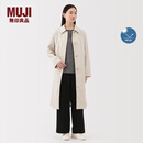 无印良品（MUJI）女式不易沾水防紫外线立领大衣防晒衣服女款25年早秋风衣外套女装 象牙色 S (155/80A)