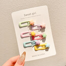 赞婴美2025新款多巴胺彩色发夹水果可爱多色花朵儿童bb夹侧边碎发夹 星星方形撞色五件套 1个