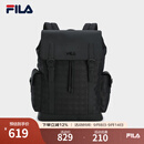 FILA【黑武士】斐乐男士背包2025秋季新款老花轻便大容量背包书包黑色 正黑色-BK XS