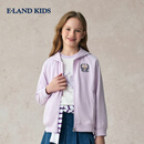 E·LAND KIDS【100%棉】童装女童外套新品连帽卫衣外套 Lavender浅紫色/88 150