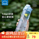 乐扣乐扣（LOCK&LOCK）人鱼线塑料运动水杯夏天便携水壶带刻度提手男女水杯子700ML蓝色