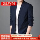 GUYN高端品牌休闲西服男修身韩版潮流单西夏季上衣小西装外套 上青 上青 M (170)