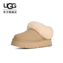 UGG秋季女士一脚蹬乐福鞋懒人毛毛鞋明星同款1171393MDSD|芥菜籽色38