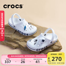 卡骆驰（CROCS）洞洞鞋贝雅卡骆班轻便耐磨一脚蹬休闲鞋|205089 白/深蓝-126 37 /38(230mm)