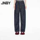 江南布衣（JNBY）【商场同款】25秋冬新品牛仔裤女宽松休闲香蕉裤5X7E10120 991/牛仔藏青 M