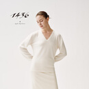 1436 稚真 2025年秋冬新品V领女套衫 象牙白 L