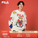 FILA 叕运蛇|斐乐情侣款男女编织衫2025年新年款时尚涂鸦大LOGO毛衣