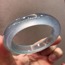 缅甸高冰种圆条翡翠手镯老坑a货正圈贵妃玉镯子玻璃种飘花玉手镯