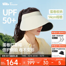 蕉下（beneunder）蛋卷灯罩帽大檐空顶帽防晒帽女遮阳帽登山帽太阳帽男UL712白