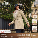 AIGLE【春夏新品】艾高风衣GORE-TEX防风防雨透汽收腰外套上衣女士 杏色 BI466 M 38 (165/88A)