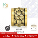 周生生黄金转运珠XL酷黑锁子纹足金串珠93841C定价不含绳