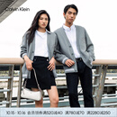 Calvin KleinJeans25秋季新款男士休闲学院ck字母提花纽扣V领针织开衫4RD389G P7E-英雄灰 M
