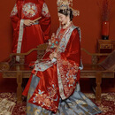 罗蒙（ROMON）秀禾服秋冬男女款婚服凤冠霞帔全套新娘感嫁衣出阁服结婚礼服 N-085女款 均码