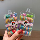 加恩倍新款糖果色扎头发皮筋儿童不伤发头绳女童盒子发圈宝宝发绳头饰 甜美彩色套盒【1件】