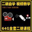 二胡教程视频U盘名师教学中老年自学入门零基础演奏教材优盘64G 64G 二胡自学全套教程U盘（精品）