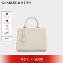 CHARLES&KEITH吊牌大容量托特包手提单肩送妈妈包包女包生日礼物CK2-50160152 Ivory象牙色 L