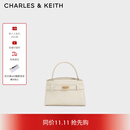 CHARLES&KEITH鳄鱼纹凯莉包手提斜挎婚包包女包生日礼物CK2-50270880-1 Ivory象牙色 S