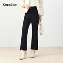 珂莱蒂尔【云感白鸭绒】商场同款春羽绒裤休闲裤御寒保暖 黑色 S