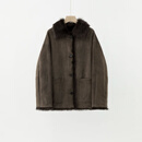 BAYBERYL老贝托卡直毛大翻领厚单排扣秋冬一体皮衣-9/28 古褐棕 量体定制 38(85-110斤)