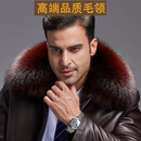 棕色狐狸毛领单买100%真毛男皮衣大衣棉服外套皮草替换毛领子单卖 棕色精品大毛领【真狐狸毛】