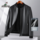 富鋌【高端严选绵羊皮】男士真皮皮衣男款春秋皮夹克休闲棒球领外套男