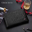Cohnim kevin奢侈品牌男士手包手拿拉链男包手抓信封钱包送男友父亲情人节礼物 【轻奢百搭】c228黑色