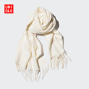 优衣库男装女装HEATTECH围巾/围脖防寒保暖25秋冬新款478312 01 乳白色 均码 (180 × 50 cm)