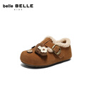 百丽可爱勃肯鞋童2025冬新商场同款DIY毛绒单鞋84062D85 棕色 36