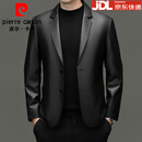 皮尔卡丹【头层绵羊皮】皮尔卡丹春秋新款真皮皮衣西装领商务夹克外套 黑色 L 170