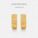 航民首饰幸运轨迹18K金布契拉提四叶草耳扣XYJK0155计件 约2.00-2.19g