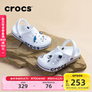 卡骆驰（CROCS）洞洞鞋贝雅卡骆班轻便耐磨一脚蹬休闲鞋|205089 白/深蓝-126 37 /38(230mm)