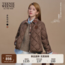 Teenie Weenie【赵露思同款】小熊女装棉服2025秋季新款焦点巴恩夹克外套 深棕色 S