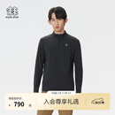 KOLON SPORT/可隆户外休闲衣 男子防晒UPF50+接触凉感微拉绒长袖T恤 LHZT5AN045-BK 黑色 3XL 190/108B