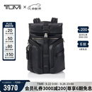 途明（TUMI）ALPHA BRAVO男士双肩包翻盖大容量皮革电脑包黑色商务通勤