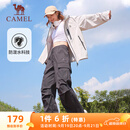 骆驼（CAMEL）直筒梭织工装长裤女防泼水百搭伞兵裤 C24CA6L6619 幻影黑 L